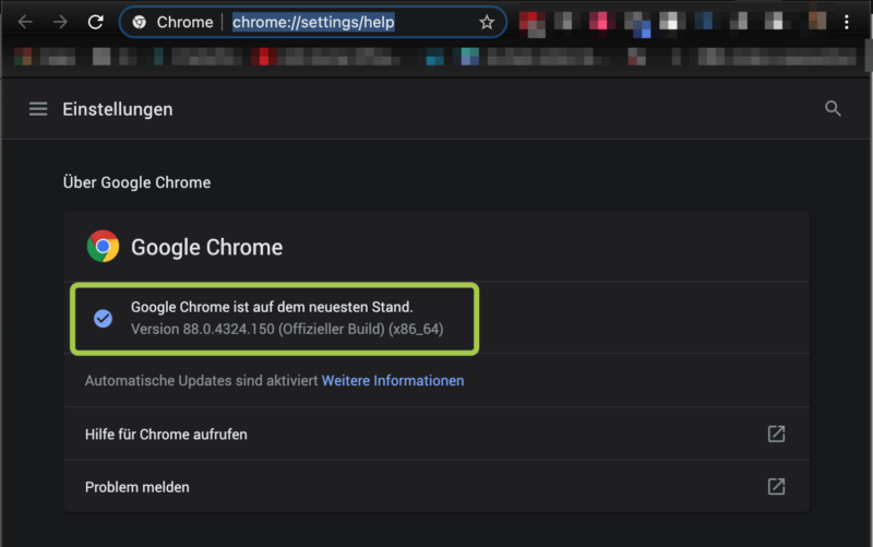 Google Chrome Version 88.0.4324.150